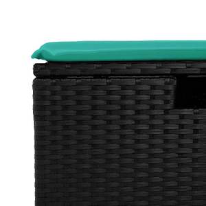 Ensemble de canapés de jardin en rotin PE noir résistant aux UV, bancs de patio - Product Image 6