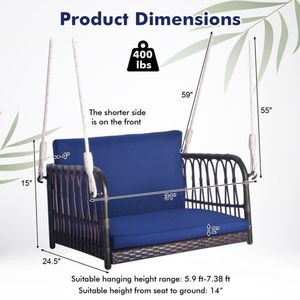 <b>Single</b> Person Patio <b>Swing</b> with Comfortable Seat and Back Cushions for Relaxing in the Sun - Product Image 5