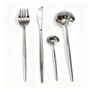 Modern All-Gold Tableware Set Mirror Polished Stainless Steel Cutlery Nordic Style Luxury Dining <b>Flatware</b> Set with Round Spoon - Product Image 6