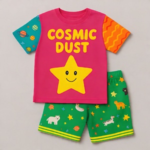 Conjunto de Dos Piezas para Niños, Ropa de Verano, Top Holgado con Pantalones Cortos, Ropa Casual Transpirable, Talla Personalizada, Fabricación Privada - Product Image 2