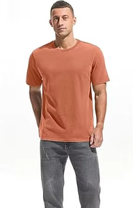 T-shirt Homme Premium 100% Coton Teint en Pièce - Orange Brûlé Effet Vintage Streetwear - Personnalisable avec Logo, Taille Unique, Grande Taille, Entraînement - Product Image 2