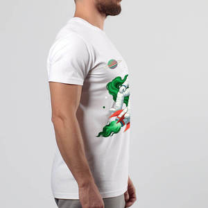 T-shirt pour homme personnalisé avec logo imprimé par transfert thermique, coupe classique, en maille épaisse polyester/coton, col rond, manches courtes, durable - Product Image 5
