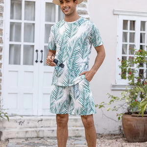 Ensemble de survêtement streetwear personnalisé pour homme, 100 % coton, été, deux pièces, short et t-shirt oversize - Product Image 4