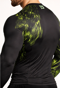 Men’s <b>Compression</b> <b>Shirt</b> Long Sleeve Gym Workout Rashguard Quick Dry Breathable Sportswear Green <b>Black</b> Custom Logo - Product Image 5
