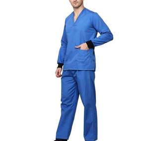 Medical Scrubs Men Hospital Uniform <b>Set</b> Professional <b>Doctor</b> Nurse Surgical V-Neck Top Pant Clinic Workwear Lab Apparel Wholesale - Product Image 1