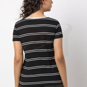 Camiseta de Algodón Lisa para Mujer, Corte Clásico, Tejido Transpirable y Suave, Estilo Casual para el Verano, Uso Diario, Estilo Minimalista y Limpio - Product Image 4