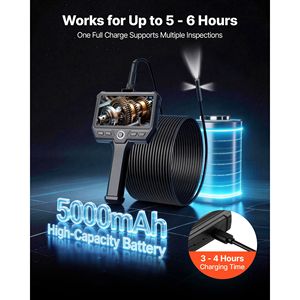 Nuovo Endoscopio Ultra Rigido con Cavo da 10m, Schermo IPS HD da 5 Pollici, 8+2 Luci, Borescopio Industriale 8X con Alta Luminosità - Product Image 5