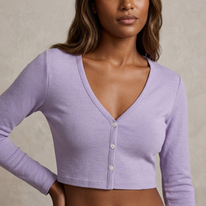 Crop Top <b>for</b> <b>Women</b> Casual Cotton Summer V-neck Batwing Sleeve Quick Dry OEM ODM Customized Label Daily Wear - Product Image 2