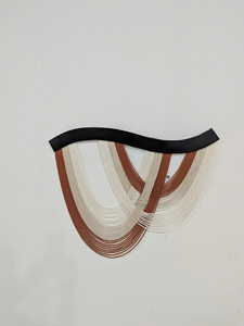 Décoration murale en macramé bohème, design géométrique abstrait, décoration de salon, œuvre d'art unique - Product Image 3
