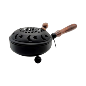 Iron Incense Burner with Perforated Moon Star Lid Eco-Friendly & Durable Handmade Design Scented Home <b>Decor</b> - Product Image 2