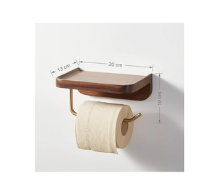 Porte-rouleau de papier toilette mural en bois au design élégant, étagère artisanale, produit le plus vendu - Product Image 6
