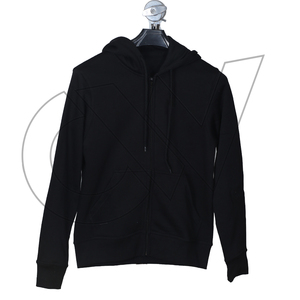 เสื้อฮู้ดซิปสีดำสำหรับผู้ชาย ทรงปกติ ผ้าฝ้ายเฟรนช์เทอร์รี่ สวมใส่สบายๆ สำหรับฤดูใบไม้ร่วง - Product Image 1