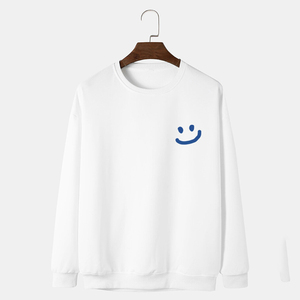 Men's Winter Solid Pattern 100% Cotton Fleece Crew Neck Pullover Sweatshirt Front Logo Lined Design Breathable Quick Dry Digital - Product Image 2