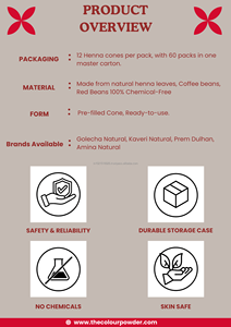 Cherry Colour <b>Henna</b> Cones Instant Colour | Natural <b>Henna</b> Based Biodegradable Formula | Eco-Friendly Green Certified | - Product Image 2