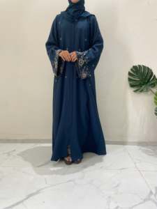 Kaftan Abaya Turc Fait Main Élégant et Respirant Anti-Plis, Manches Longues en Lin, Coupe Classique, Idéal pour la Prière de l'Aïd - Meilleure Vente - Product Image 6