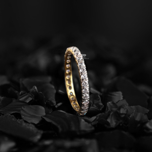 Round Lab Grown <b>Diamond</b> Half Eternity Wedding Band Pave Set <b>Diamond</b> <b>Ring</b> 14K 18K Gold Stackable Anniversary <b>Ring</b> Wholesale - Product Image 2