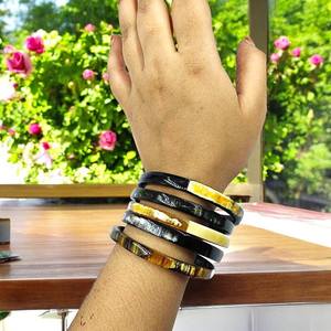 Juego de Brazaletes de Cuerno de Búfalo Natural Pulido, Joyería Hecha a Mano, Ecológica, Estilo Animal, Idea de Regalo - Product Image 4