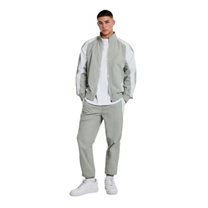 Vêtements de rue pour hommes personnalisés coupe-vent survêtement fermeture éclair avant couleur bloc garnitures élastiques 100% nylon coupe-vent survêtement ennemi hommes - Product Image 1
