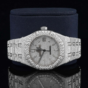 นาฬิกาแฟชั่นสแตนเลสสตีลทรงกลมขนาด 41 มม. ประดับเพชรโมอิสซาไนต์คุณภาพ VVS1 พร้อมโทนสีโรสโกลด์และสามารถปรับแต่งได้ - Product Image 3