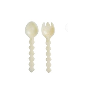 Cuillère et fourchette à salade au design unique, ustensiles de service pour la maison et l'hôtel, cuillère et fourchette à salade en résine alimentaire - Product Image 6