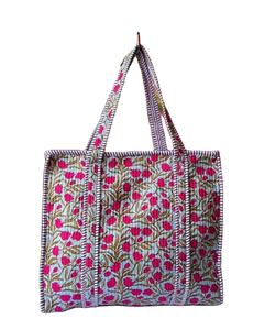 Sac fourre-tout matelassé en coton ATITHI ART, durable, réutilisable, écologique, doux, rembourré, pour le shopping, les voyages, le transport quotidien, léger - Product Image 1