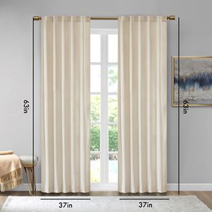 Room Darkening Poly Velvet <b>Window</b> <b>Panels</b> 2-Piece Pair with Rod Pocket and Back Tab Curtains & Valances - Product Image 4