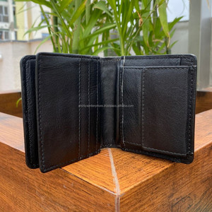 กระเป๋าสตางค์หนังแบบพับสองทบทรงพอดีตัวลายดอกไม้และเรขาคณิตกระเป๋าเงินคาวบอยหนังแท้แบบมินิมอลลิสต์ - Product Image 4