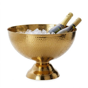 Seau à champagne de luxe en acier inoxydable, seau à glace, refroidisseur de vin, finition martelée, bol à vin et à champagne - Product Image 4