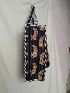 Sac fourre-tout en coton à imprimé léopard, sac de shopping pour femme, style toutes saisons - Product Image 5