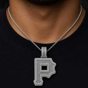 Hip Hop Pendant 925 Sterling Silver VVS Round Brilliant Cut Moissanite Diamond Iced Out Pendant Unisex Wear - Product Image 4