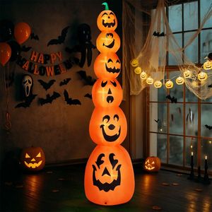 Decorazioni Gonfiabili da Giardino per Halloween, 9 Piedi, 6 Zucche Impilate con Luci LED, Set di 6 Zucche Gonfiabili - Product Image 6