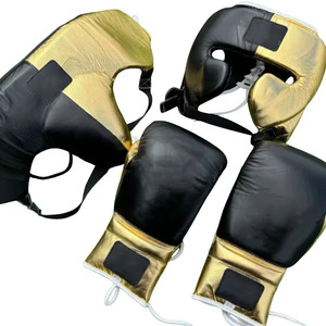 Gants d'entraînement de boxe MMA personnalisés pour le visage entier - Équipement de protection durable en cuir véritable lacé, anti-humidité pour la boxe - Product Image 1