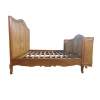 Cama de Ratán con Estructura de Madera de Caoba, Tamaño King, Fabricada en Indonesia para Muebles de Dormitorio de Estilo Americano