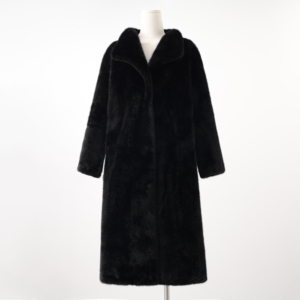 <b>Men's</b> <b>Long</b> <b>Black</b> Faux Fur <b>Coat</b> Turn Down Collar Fluffy Winter Overcoat - Product Image 1