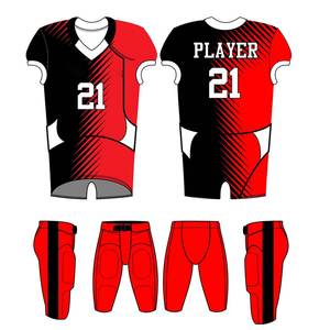 Nouveauté, prix de gros, uniforme de football américain, design personnalisé par sublimation, maillot d'équipe à manches courtes, 100% polyester - Product Image 1