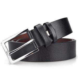 Ceinture en cuir pleine couleur de haute qualité pour homme, robuste, avec boucle classique à ardillon, confortable, pour tenues chaudes et sacs - Product Image 2