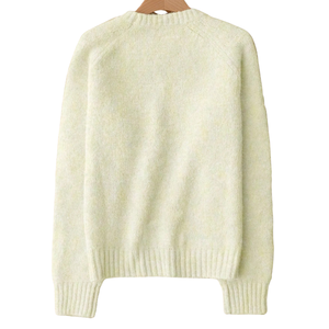Pull en maille douce et moelleuse en mohair pour femme, col rond, manches longues, coupe ample, chaud, décontracté, léger, confortable, tendance hiver - Product Image 2