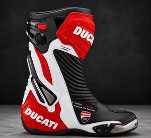 Bottes de moto pour homme, blanches et grises, mi-mollet, fermeture éclair, dessus en cuir véritable, doublure en peluche, semelle intermédiaire en EVA, semelle extérieure en caoutchouc, imperméables - Product Image 1