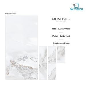 กระเบื้องพอร์ซเลนกันลื่นแบบด้าน รุ่นพรีเมียม กลิตเทน คลาวด์ ขนาด 600x1200 มม. กระเบื้องปูพื้นพอร์ซเลนแบบเต็มแผ่น ดีไซน์ทันสมัย รับประกันตลอดอายุการใช้งาน เหมาะสำหรับห้องนั่งเล่น - Product Image 4