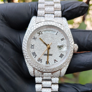 นาฬิกาข้อมือผู้ชายอัตโนมัติแบบกำหนดเอง 'Iced Out' ประดับเพชร VVS มอยส์ซาไนต์ ตัวเรือนสแตนเลส รุ่นลิมิเต็ดอิดิชั่น สไตล์ฮิปฮอปทันสมัย - Product Image 1