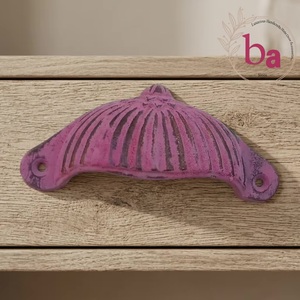 Beads Art Ceramic Furniture Handle Industrial Design Bridge Shape <b>Rustic</b> Pink Eco-Friendly Cabinet Pull for Home Office Decor - Product Image 1