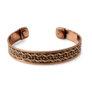 Brazalete de Cobre Hecho a Mano de Lujo con Diseño Floral y de Uvas en Relieve, Joyería Metálica Exquisita para Regalos Promocionales - Product Image 4