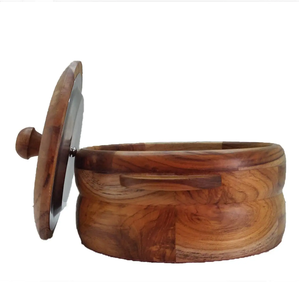 Wooden Casserole Dish Handmade Round Shape Wooden Chapati Roti <b>Box</b> Newest Designing High Demanding Large Size - Product Image 2