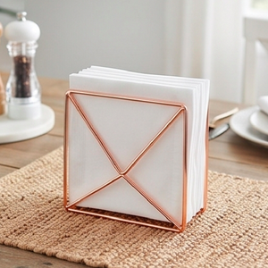 Porta Servilletas y Soporte de Diseño Geométrico con Recubrimiento de Cobre para Vajilla, Utensilios de Cocina, Uso en Restaurantes y Cafeterías - Product Image 3