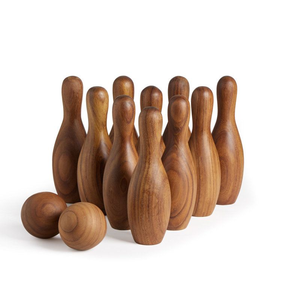 Handcrafted Wooden Freestanding <b>Bowling</b> Toy Set Smooth Finish Skittles Pins Educational Balance Coordination Game Indoor Outdoor - Product Image 3