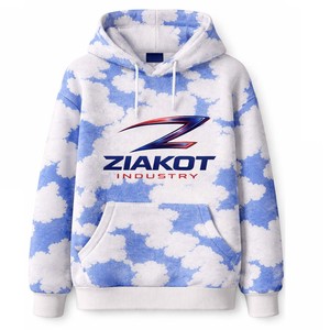 Sweat-shirts à capuche pour hommes, streetwear, qualité supérieure, 100% coton, pull-over, denim, impression en relief, gris déchiré - Product Image 3