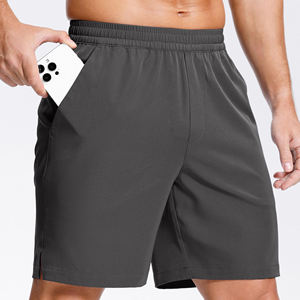 Pantalones Cortos Deportivos Casuales para Hombre, de Poliéster, Cintura Elástica, Cordón Interior, Tejido, Largura hasta la Rodilla, Secado Rápido, Diseño con Cierre, Patrón Liso - Product Image 4