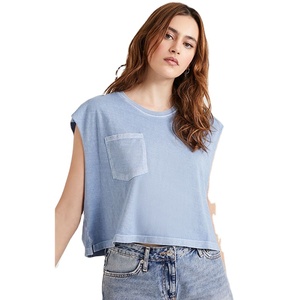 New Design Front Chest Pocket Women <b>Sleeveless</b> Formal Slim Fit Lightweight Summer Eco-Friendly Breathable Crop <b>Tops</b> - Product Image 6