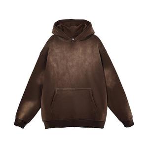 เสื้อฮู้ดผู้ชายทรงปกติ ล้างสีแบบแอซิดวอช ผ้าโพลีเอสเตอร์/คอตตอนฟลีซ สีพื้น สวมใส่สบาย กันลม เป็นมิตรกับสิ่งแวดล้อม - Product Image 5