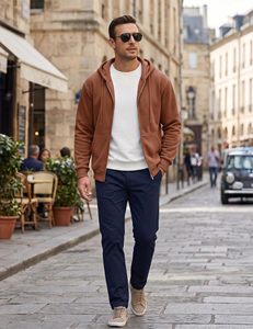Customize Hoodie Hot Selling Winter Blank Hoodies Customize Hoodies Tan Colour 100% Cotton <b>Fleece</b> Ykk Zipper Zipup Hoodies - Product Image 5